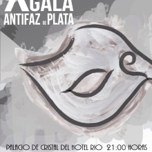 Concurso Cartel gala Antifaz de Plata 2013. Un proyecto de Diseño e Ilustración de Pablo Fernandez Diez - 25.09.2013