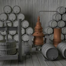 Objetos low poly de bodegas de vino en 3D. Un proyecto de Diseño, Instalaciones y 3D de Alejandra Eng - 01.12.2013