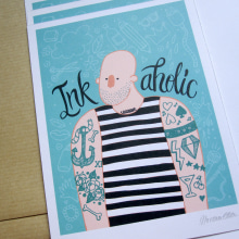 "Inkaholic" for Ink lovers. Design, Traditional illustration, and Advertising project by Alejandra Morenilla - 10.09.2013