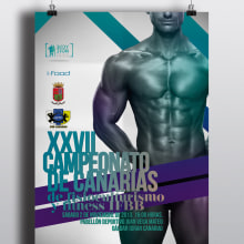 Cartel XXVII Campeonato de Canarias de Fisioculturismo. Un proyecto de Diseño y Publicidad de Wualá! Diseño Gráfico - 11.10.2013