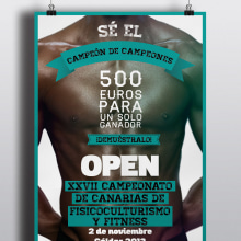 Cartel OPEN de  XXVII Campeonato de Canarias de Fisioculturismo. Design project by Wualá! Diseño Gráfico - 10.28.2013