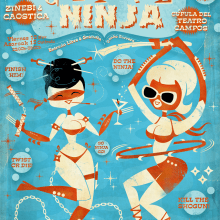 Guateque Ninja Poster . Un proyecto de Diseño, Ilustración tradicional y Publicidad de Leone - 22.10.2013