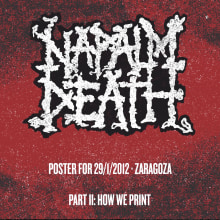 NAPALM DEATH POSTER SCREENPRINTING PROCESS. Design, Traditional illustration, Advertising, Music, Photograph, Film, Video, and TV project by Artur Bardavío - 11.06.2013