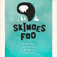Cartel Concierto Skimoes. Un proyecto de Diseño e Ilustración tradicional de Érika G. Eguía - 07.10.2013