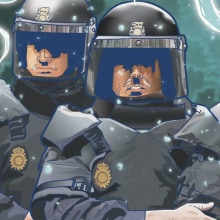 ▽ AntiPLAY police vector. Ilustração tradicional projeto de Gustavo Solana - 25.11.2013