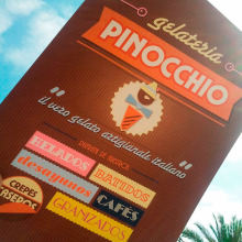 Gelateria Pinoccio | branding + aplicaciones + Menú. Design, e Publicidade projeto de Soma Happy ideas & creativity - 26.11.2013
