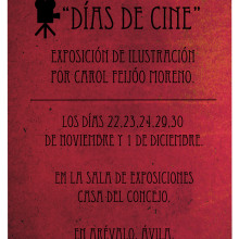 "Días de Cine". Traditional illustration project by Carol Wolfy Art - 11.11.2013