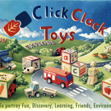 Pótser para Click Clack Toys.. Traditional illustration, and Advertising project by Cinta Vidal Agulló - 12.08.2013