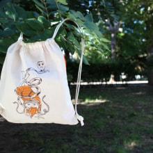 Bags for children. Ilustração tradicional, Design de produtos, e Serigrafia projeto de carmen sarrión blasco - 08.12.2013