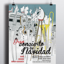 Cartel para Concierto de Navidad. Design, Ilustração tradicional, e Publicidade projeto de Ana Sansó - 31.12.2013