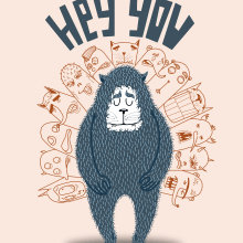 Hey You. Design, and Traditional illustration project by Mickael Brana - 01.12.2014