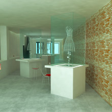 Showroom para diseñadores emergentes. Design, Instalações, e 3D projeto de Angela Aneiros Maceira - 02.02.2012