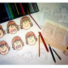 Expresiones niñ@ para libro personalizado. Un proyecto de Diseño e Ilustración tradicional de Elena Doménech - 20.01.2014