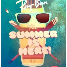 RayBan - Summer is Here!. Un progetto di Design, Illustrazione tradizionale, Pubblicità e 3D di Federico Cerdà - 20.01.2014