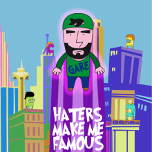 Gare - 'Haters Make Me Famous' Ilustración + Andrea GG. Ilustração tradicional projeto de Lara Cáceres Pérez - 21.01.2014