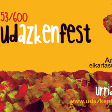 Cartelería Udazkenfest (cartel, tira y pegatina). Design, and Graphic Design project by Belén Gorjón - 05.22.2013