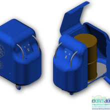 CAD/3D: máquina reciclado aceite. Design, and 3D project by Elena Doménech - 01.23.2014