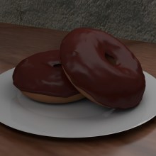 Apetitosos donuts de chocolate (Blender). Design, Traditional illustration, and 3D project by Francisco José Hidalgo - 01.23.2014