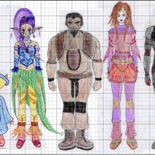Diseño de personajes de Gea Zero. Un proyecto de Diseño y Bellas Artes de Ana Clara González Hinojal - 27.01.2004