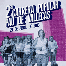 2ª Carrera Popular PAU de Vallecas. Gestão de design, Eventos, e Design gráfico projeto de Álvaro Infante - 19.04.2013