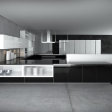 Cocina 3D negra. 3D, Furniture Design, Making, Interior Architecture & Interior Design project by Elena Cobos - 01.29.2012