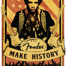 Fender - Make History. Ilustração tradicional projeto de Pedro Ramos - 04.02.2014