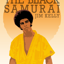 The Black Samurai. Jim Kelly.. Ilustração tradicional projeto de Nando Feito Baena - 06.02.2014