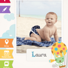 Chicco Baby Book es una app para ordenar y visualizar las fotos de tu bebé de una forma bonita y divertida.. UX / UI project by María Villar - 08.14.2012