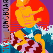 Diseño e ilustración para competición de surf. Design, Ilustração tradicional, e Design gráfico projeto de Luis Ben - 09.02.2014