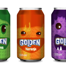 Latas GOLDEN. Traditional illustration, Advertising, Art Direction, and Packaging project by Andrea Pulido - 06.11.2012
