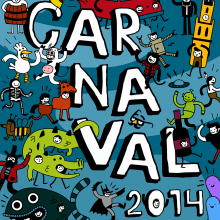 Carmaval carnaval. Traditional illustration, and Graphic Design project by Dani Blanc - 02.09.2014