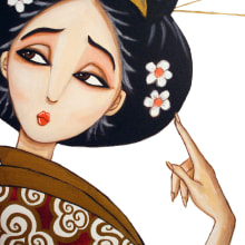 Geishas pintura. Un proyecto de Bellas Artes de Laure ilustraciones - 16.02.2014
