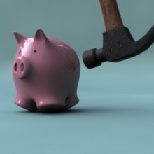 Piggy Bank Slow Motion. 3D, and Animation project by Héctor del Amo - 02.16.2014