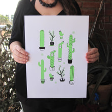 "Cactus". Character Design project by Alejandra Morenilla - 02.16.2014