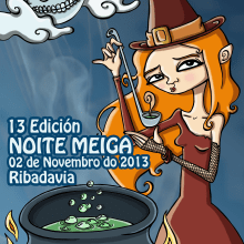 Cartel para el concurso NOITE MEIGA. Un proyecto de Ilustración tradicional y Diseño gráfico de Laure ilustraciones - 16.02.2014