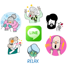 LINE Stickers - A Funny Crew. Design project by Alejandra Morenilla - 02.03.2014