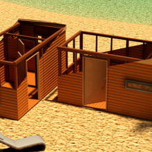 Wooden Beach . 3D, e Arquitetura projeto de Raúl Ruiz Sánchez - 04.03.2014