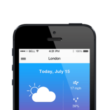 Weather App for iPhone. Un proyecto de UX / UI y Diseño gráfico de Ulyana Kravets - 07.03.2014