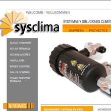 Web sysclima.com. Un projet de Design , Design graphique, Webdesign , et Développement web de Rafael Cachos Calvo - 13.09.2011