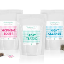SkinnyMint Tea. Branding, Packaging y Diseño Web. Br, ing e Identidade, Packaging, e Web Design projeto de Mara Rodríguez Rodríguez - 11.03.2014