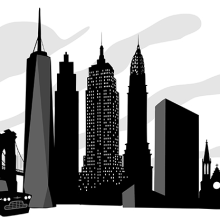 Black and white City Skylines. Ilustração tradicional projeto de Guixarades - 17.03.2014