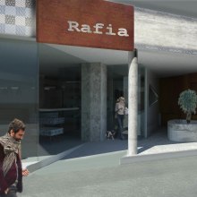 Rafia, floristeria café. 3D, Arquitetura de interiores, e Design de interiores projeto de Anna Cubillo Urpí - 31.10.2013