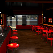 Interior bar. Un proyecto de 3D, Arquitectura y Arquitectura interior de Marcos Sanchez Puñal - 24.03.2014