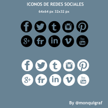 10 #iconos #redessociales con fondo transparente. Design project by Javi Rodríguez - 03.24.2014
