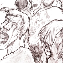 The Walking Dead - Comic Fan Art. Traditional illustration project by José A. Gómez Caballero - 04.14.2011