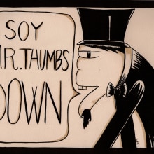 Mr. Thumbs Down. Ilustração tradicional projeto de cristina peris grau - 01.04.2014