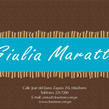 Lanzamiento Giulia Maratti. Publicidade, e Design gráfico projeto de Martha Midori nicolas huaman - 02.01.2013