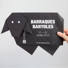 Origami Poster Barraques Banyoles. Un projet de Design , Design graphique , et Sérigraphie de Anna Pigem - 23.10.2013