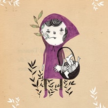 Little violet riding hood. Traditional illustration project by Judit Canela - 04.21.2014
