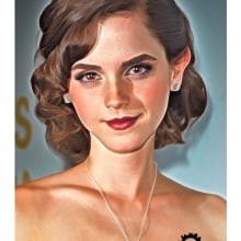 Emma Watson - Cartoon. Ilustração tradicional projeto de Enrique Valles - 25.04.2014